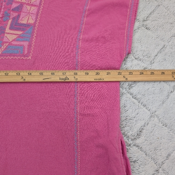 Xirena Dress Womens M Pink Villa Vida Shift V Neck Embroidery Above Knee - Picture 6 of 9